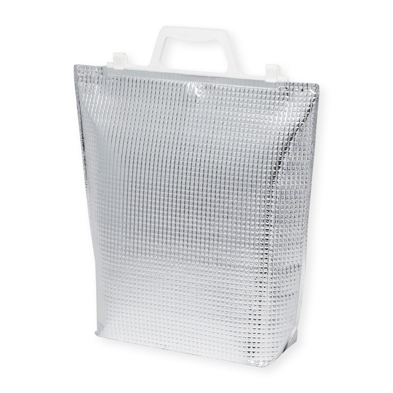 手提げ保冷角底袋（白）　アイスＬ　１０Ｐ画像