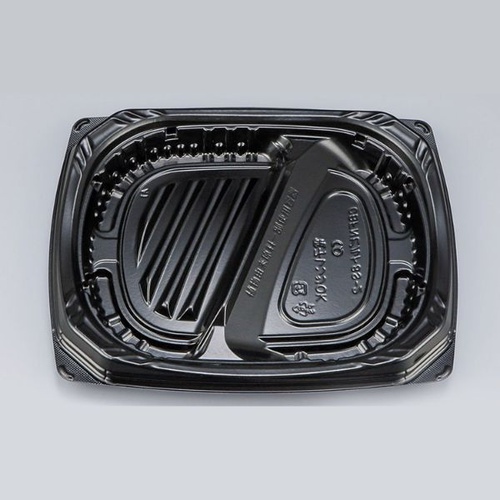 シーピー化成 弁当容器 CBFNビルト8S-2 黒 本体画像