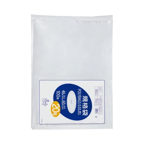 ポリバツク規格袋　２０号０．０３ｍｍ１００Ｐ×５画像