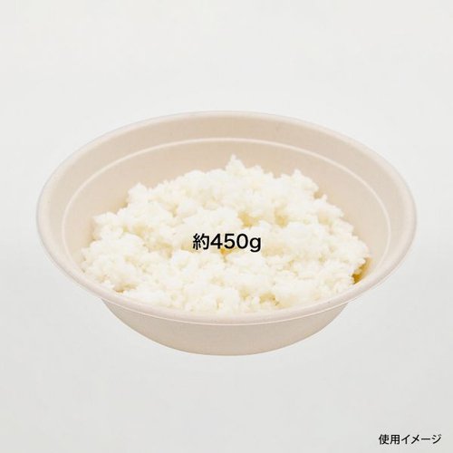 どんぶり容器 BBどんぶり 205φ×60H ラミ パックスタイル 透明な容器が上から見える状態で、内側に盛り付けられた食材の色彩が鮮やかに映る。