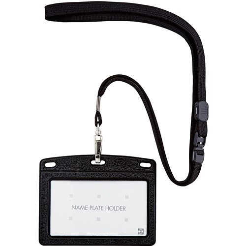 吊下げ名札 ﾚｻﾞｰ調 ﾖｺ名刺ｻｲｽﾞ 黒 1個画像