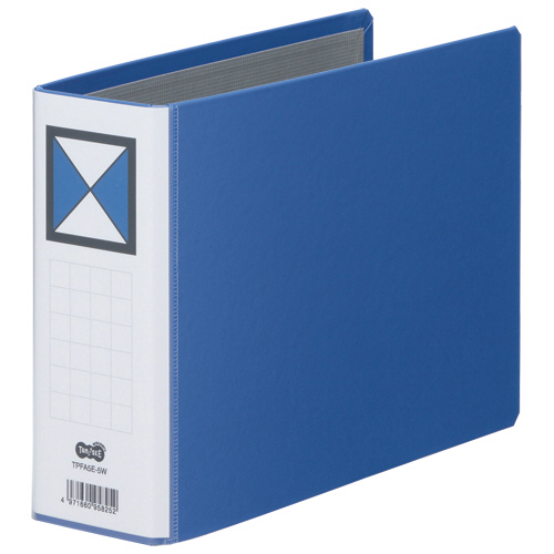 両開きﾊﾟｲﾌﾟ式ﾌｧｲﾙ A5ﾖｺ 500枚収容 50mmとじ 背幅66mm 青 1ｾｯﾄ(10冊)画像