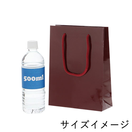ツヤありPP加工！エンジ色で持ち手紐付きの高級ギフトバッグ