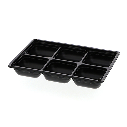 アクタ 弁当容器 ワン折重(ソコ) 81×55 SP-6 黒 25枚画像