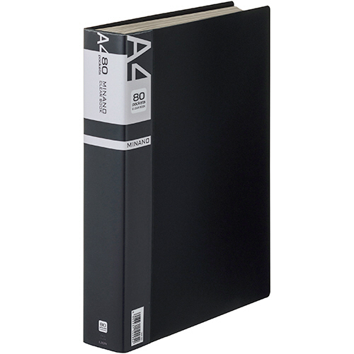 ｸﾘｱｰﾌﾞｯｸ MINANO(ﾐﾅﾉ) A4ﾀﾃ 80ﾎﾟｹｯﾄ 背幅50mm ﾌﾞﾗｯｸ 1冊画像