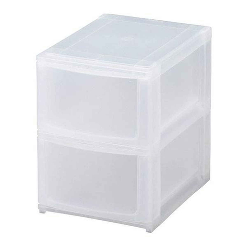 収納ケース 引き出し 幅19.5×奥行26.5×高さ26.5cm A5 深2段 クリア画像