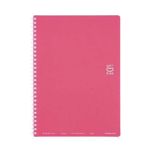 ソフトリングノート（ドット入り罫線）セミＢ５　薄桃画像