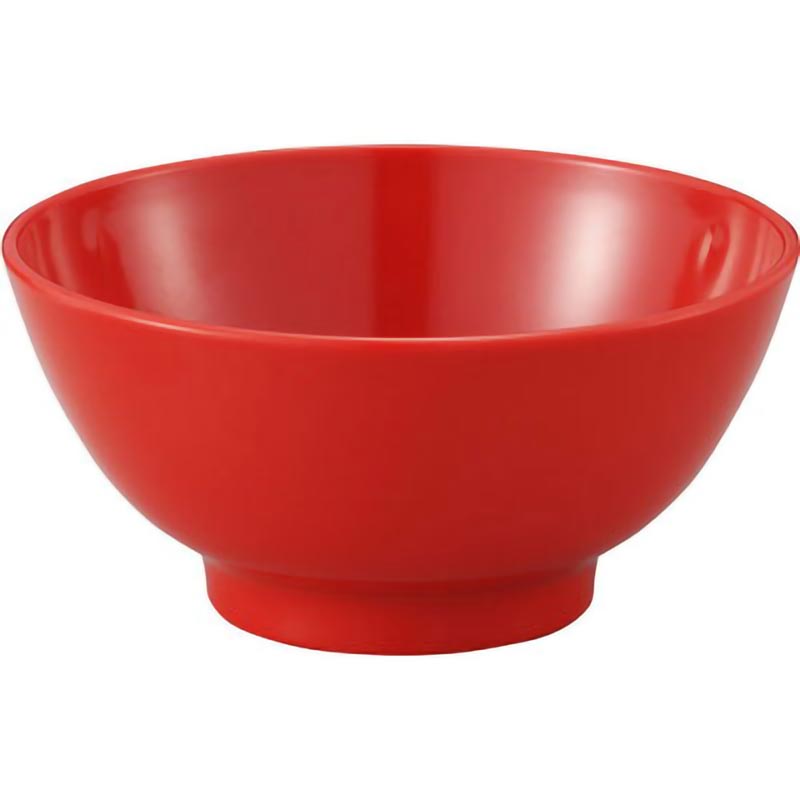 メラミン食器 No.13A カスミ型汁椀(身) (朱赤) エンテック画像