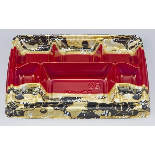 シーピー化成 弁当容器 BFハカマ膳8-1 国風赤 本体(N)画像