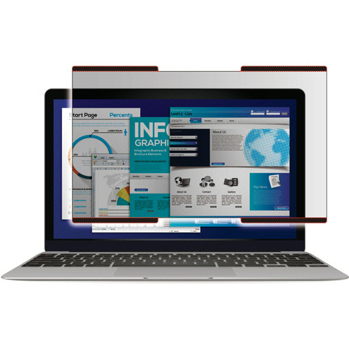 吸着式のぞき見防止ﾌｨﾙﾀｰ 14型ﾜｲﾄﾞ(16:10)用 1枚