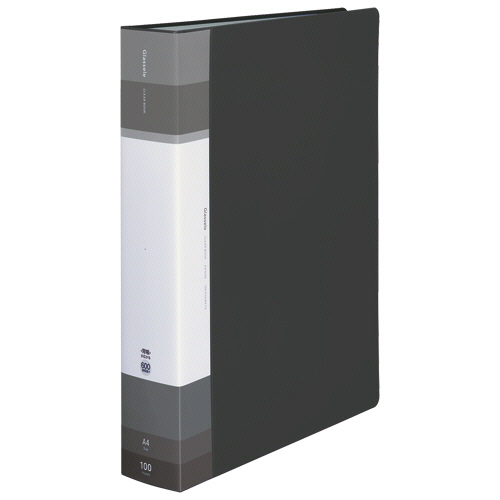 ｸﾘﾔｰﾌﾞｯｸGlassele 固定式･背P A4 100P 背幅56-71mm ﾌﾞﾗｯｸ 1冊画像