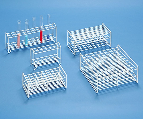 鉄（ＰＥコーティング）製試験管立　φ１２ｍｍ×１００本立画像