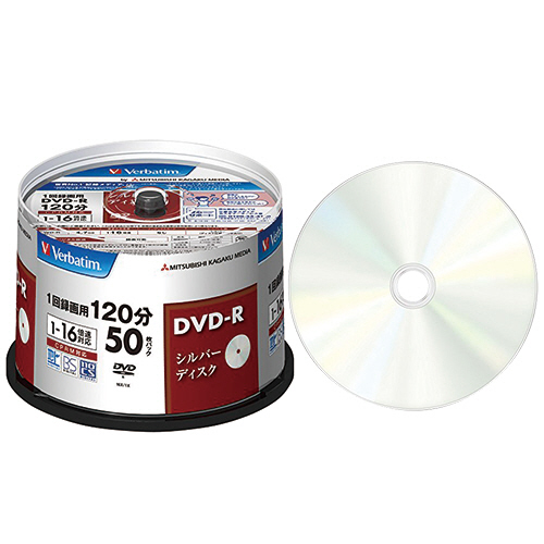 録画用DVD-R 120分 1-16倍速 ｼﾙﾊﾞｰﾚｰﾍﾞﾙ ｽﾋﾟﾝﾄﾞﾙｹｰｽ 1ﾊﾟｯｸ(50枚)