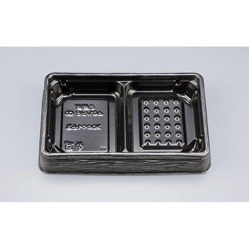 シーピー化成 弁当容器 BFハカマ集膳2 黒板目 本体画像