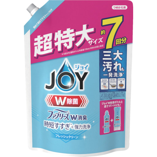Ｐ＆Ｇ　ジョイ　Ｗ除菌　食器用洗剤　ファブリーズＷ消臭　フレッシュクリーン　詰め替え　超特大　９１０ｍｌ画像