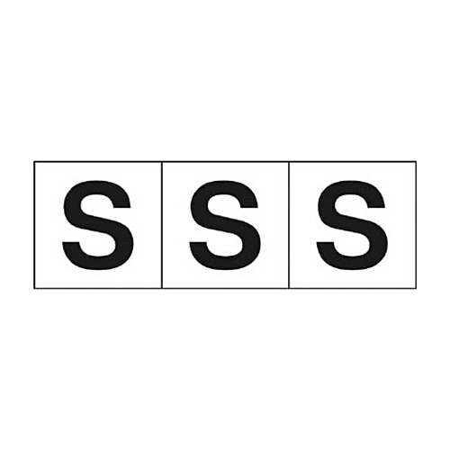 ｱﾙﾌｧﾍﾞｯﾄｽﾃｯｶｰ 30×30 ｢S｣ 白 1ｾｯﾄ(3枚)画像