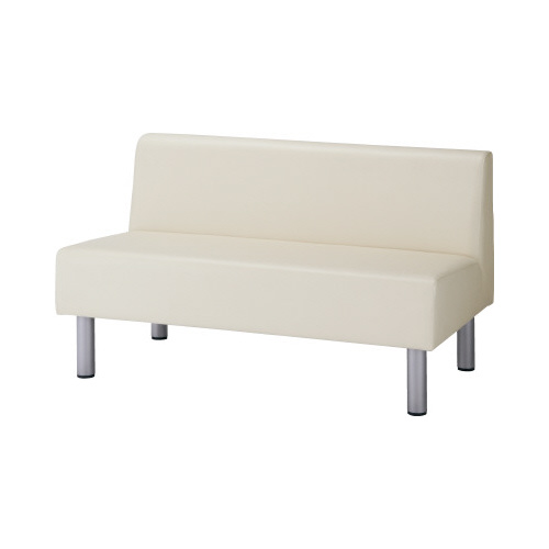 コンパクトレザーソファ　アイボリー　２人掛画像