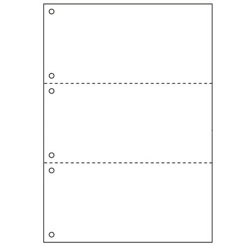 ﾏﾙﾁﾌﾟﾘﾝﾀ帳票 撥水紙 A4 白紙 3面 6穴 1冊(50枚)画像