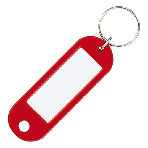 ｷｰﾎﾙﾀﾞｰ型名札 片面表示用 赤 1ｾｯﾄ(50個)