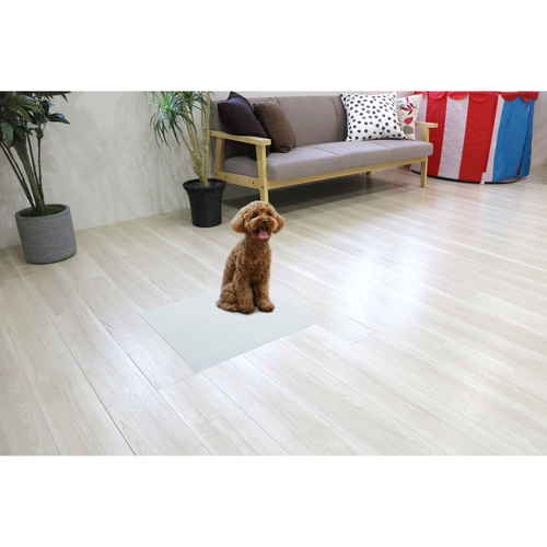 ひんやりマット　45cm×60cm　ライトブルー 柔らかな色合いの表面が広がる薄いブルーのマットが置かれている様子