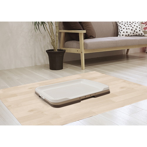 ペット用消臭防水シート　60cm×90cm　ベージュ 商品が広げられた状態で、ベージュの表面がはっきりと見える。