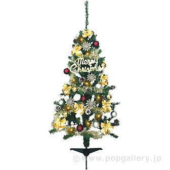 150cmゴールドクリスマスツリーセット画像