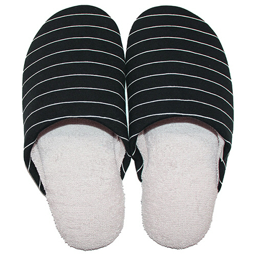 AG+安心ｽﾘｯﾊﾟ ｿﾌﾃｨ2 Lｻｲｽﾞ ﾌﾞﾗｯｸ(ﾎﾞｰﾀﾞｰ) 1足画像