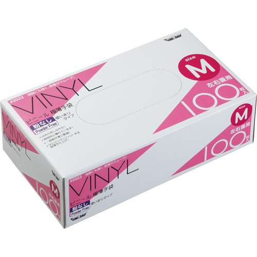 ﾋﾞﾆｰﾙ使いきり手袋 粉なし ｸﾘｱ M 1ｾｯﾄ(2000枚:100枚×20箱)画像