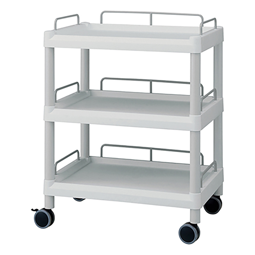 モバイルイージーカート(ガード枠付き:グレー)　3段　645×444×835画像