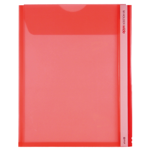 Mﾎﾙﾀﾞｰ A4ﾀﾃ 赤 ﾌﾀ付 とめまるﾀｯｸ1組付 1ｾｯﾄ(5枚)画像