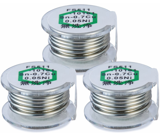 HEXSOL 鉛フリー共晶はんだ Sn-0.7Cu-0.05Ni フラックス無洗浄タイプ Φ1.0mm 1m×3個画像