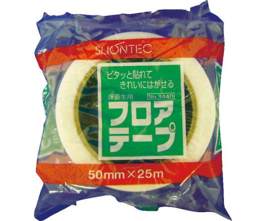 床養生用フロアテープ50mm ホワイト 白色で平らなテープがロール状に巻かれた状態