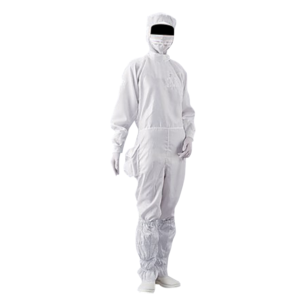 アズピュアクリーンスーツ（フード別・サイドファスナー型）　ポケット付き　白　S画像