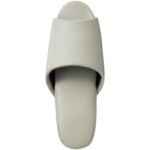 抗菌ﾋﾞﾆｰﾙﾚｻﾞｰ調ｽﾘｯﾊﾟ(前開き) ﾎﾜｲﾄｸﾞﾚｰ 1足画像