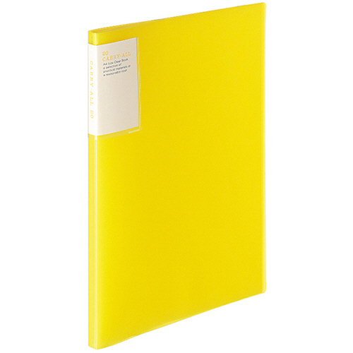 ｸﾘﾔｰﾌﾞｯｸ(ｷｬﾘｰｵｰﾙ) 固定式･背ﾎﾟｹｯﾄ A4ﾀﾃ 20ﾎﾟｹｯﾄ 背幅13mm 黄 1ｾｯﾄ(6冊)画像