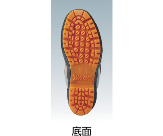 プロセフティブーツDX　24.5cm 側面から撮影されたブーツの全体像、ソールのデザインが際立つ状態