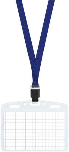 ネックストラップ名札アイドプラス名刺ＩＤ用　Ｃ付青画像