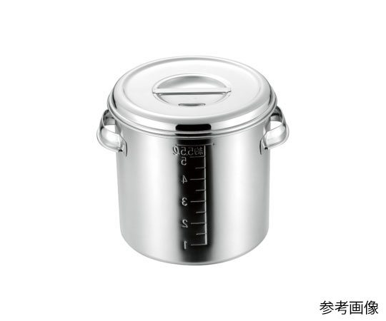 AG　18-8深型キッチンポット（目盛付）　24cm（11.0L）