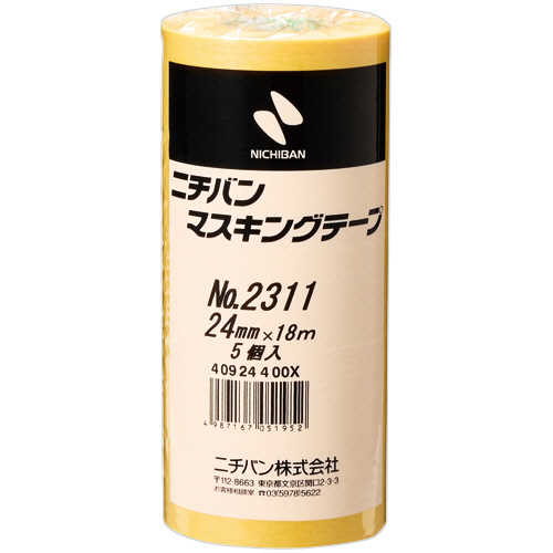 ﾏｽｷﾝｸﾞﾃｰﾌﾟ No.2311 24mm×18m 厚み0.092mm 1ﾊﾟｯｸ(5巻)画像