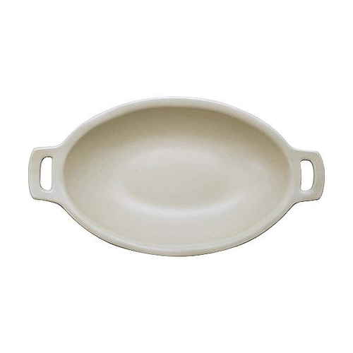 ボウル 22cm オーバルボウル NARU 皿 食器 洋食器 持ち手付き 陶器 ベージュ画像