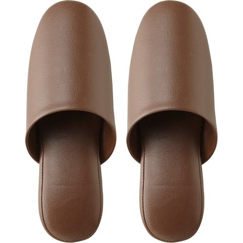 抗菌多機能ビニールスリッパ　前とじ　ブラウン画像