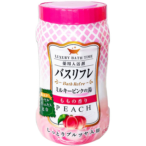 薬用入浴剤ﾊﾞｽﾘﾌﾚ ﾐﾙｷｰﾋﾟﾝｸの湯 ももの香り 本体 680g 1本画像