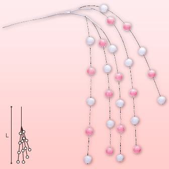 餅花5本シダレ ピンク/白画像