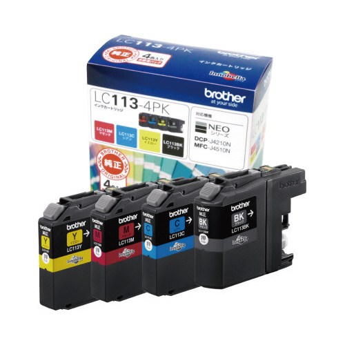 純正インク　ＬＣ１１３－４ＰＫ　４色Ｐ　２個画像