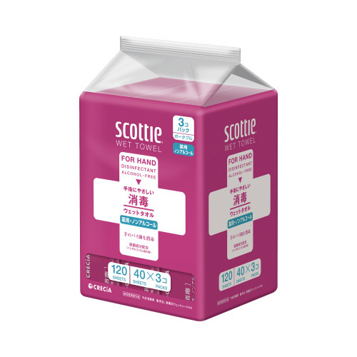 ウェットタオル　消毒ノンアルコール４０枚×３Ｐ×４画像