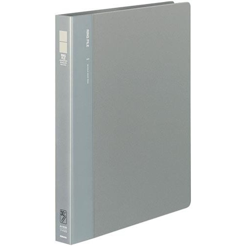 ３０穴リングファイル　灰　Ａ４縦背幅３３ｍｍ１０冊画像