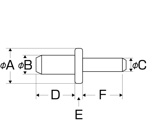差込ダボ　3mm　クローム　4個入 パッケージの表面が見える状態で、クロームの光沢が際立つ。