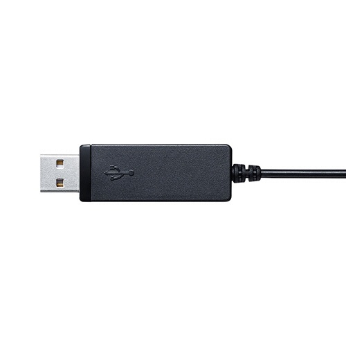 USBヘッドセット　ブラック　1個 マットな質感のイヤーパッドが付いたヘッドセットの上面