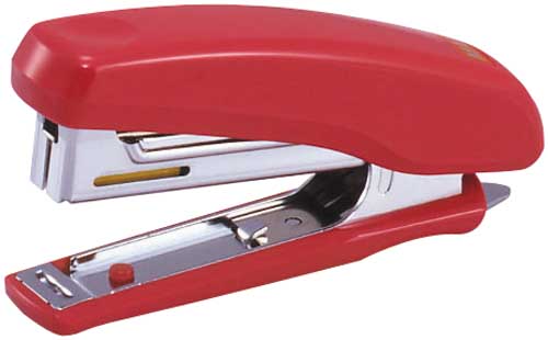 コンパクトホッチキス２０枚とじ　ピンク３個画像