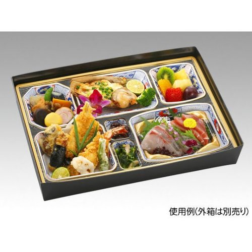 料亭中仕切120-90-A 古伊万里 細かな模様が施された陶器のトレイの上面が見える状態